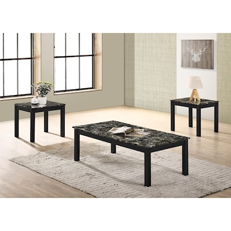 3-Piece Faux Marble Occasional Table Set