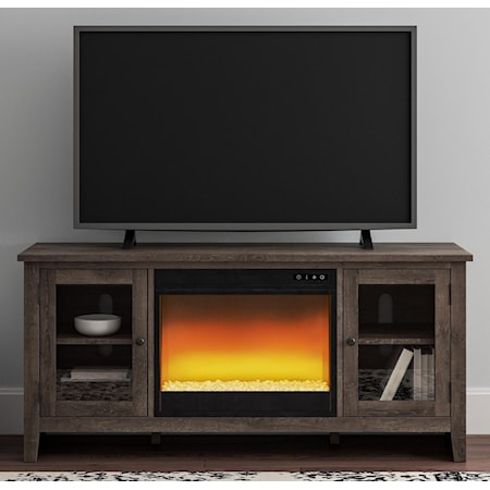 Large TV Stand w/ Fireplace Insert