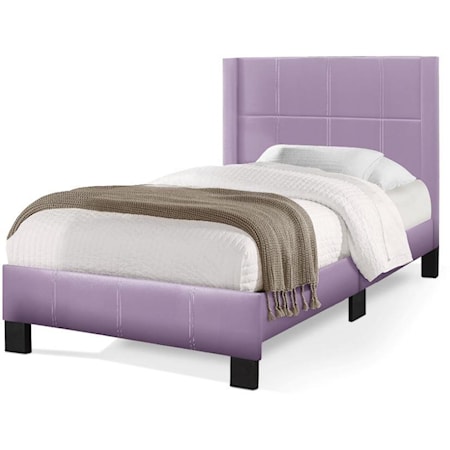 Twin  Upholstered Bed Purple