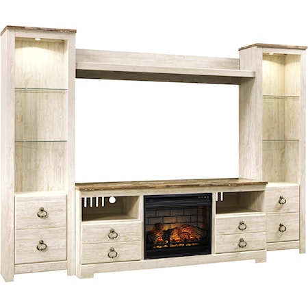 Entertainment Center with Fireplace Insert